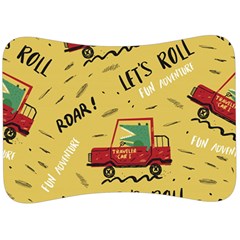 Childish-seamless-pattern-with-dino-driver Velour Seat Head Rest Cushion by Salman4z
