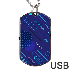 Classic-blue-background-abstract-style Dog Tag Usb Flash (two Sides) by Salman4z