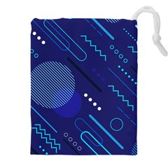 Classic-blue-background-abstract-style Drawstring Pouch (5xl) by Salman4z