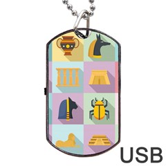 Egypt-icons-set-flat-style Dog Tag Usb Flash (one Side) by Salman4z