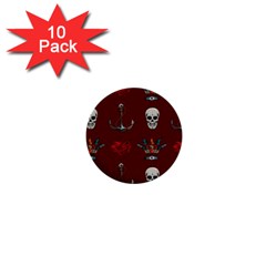 Tattoo-old-school-background-pattern 1  Mini Buttons (10 Pack)  by Salman4z