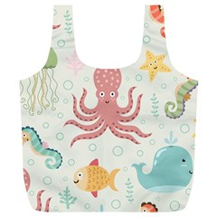 Underwater-seamless-pattern-light-background-funny Full Print Recycle Bag (xl) by Salman4z