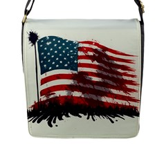 Patriotic Usa United States Flag Old Glory Flap Closure Messenger Bag (l) by Ravend