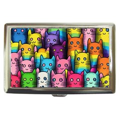 Cats Rainbow Pattern Colorful Feline Pets Cigarette Money Case by Ravend