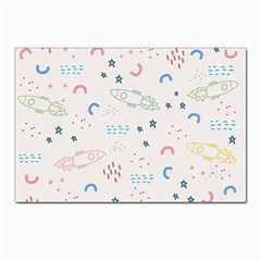 Spaceship Pattern Star Postcards 5  X 7  (pkg Of 10) by danenraven