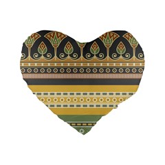 Seamless-pattern-egyptian-ornament-with-lotus-flower Standard 16  Premium Heart Shape Cushions by Salman4z