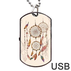 Coloured-dreamcatcher-background Dog Tag Usb Flash (one Side) by Salman4z