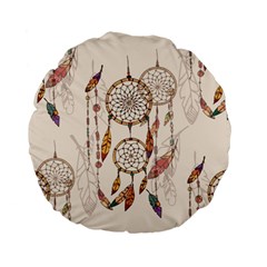 Coloured-dreamcatcher-background Standard 15  Premium Flano Round Cushions by Salman4z