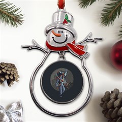 Illustration-drunk-astronaut Metal Snowman Ornament by Salman4z