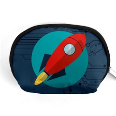 Rocket-with-science-related-icons-image Accessory Pouch (medium) by Salman4z