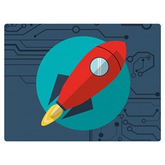 Rocket-with-science-related-icons-image Two Sides Premium Plush Fleece Blanket (extra Small) by Salman4z