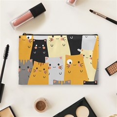 Seamless-pattern-cute-cat-cartoons Cosmetic Bag (medium) by Salman4z