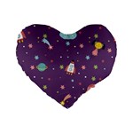 Space-travels-seamless-pattern-vector-cartoon Standard 16  Premium Flano Heart Shape Cushions Front