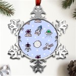 Seamless-pattern-with-space-theme Metal Small Snowflake Ornament Front