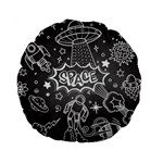 Vector-flat-space-design-background-with-text Standard 15  Premium Round Cushions Front