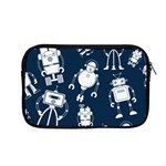 White-robot-blue-seamless-pattern Apple MacBook Pro 13  Zipper Case Front