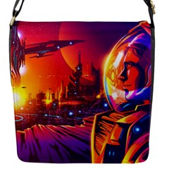 Far-future-human-colonization Flap Closure Messenger Bag (s) by Salman4z