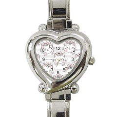 Cat-with-bow-pattern Heart Italian Charm Watch by Salman4z