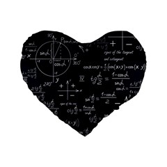 Mathematical-seamless-pattern-with-geometric-shapes-formulas Standard 16  Premium Flano Heart Shape Cushions by Salman4z