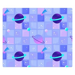 Seamless-pattern-pastel-galaxy-future Two Sides Premium Plush Fleece Blanket (small) by Salman4z