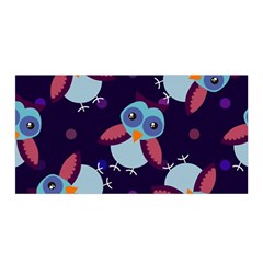 Owl-pattern-background Satin Wrap 35  X 70  by Salman4z