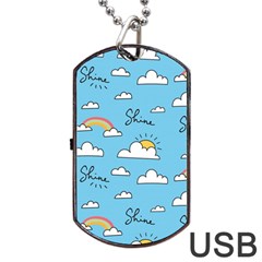 Sky-pattern Dog Tag Usb Flash (two Sides) by Salman4z