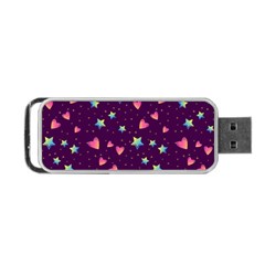 Colorful-stars-hearts-seamless-vector-pattern Portable Usb Flash (two Sides) by Salman4z