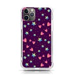 Colorful-stars-hearts-seamless-vector-pattern iPhone 11 Pro 5.8 Inch TPU UV Print Case Front