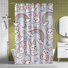 Seamless-pattern-with-cute-rabbit-character Shower Curtain 48  X 72  (small)  by Salman4z
