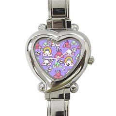 Cloud-seamless-pattern -- Heart Italian Charm Watch by Salman4z