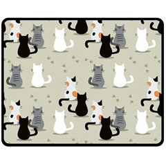 Cute-cat-seamless-pattern Two Sides Fleece Blanket (medium) by Salman4z