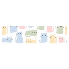 Cute-cat-colorful-cartoon-doodle-seamless-pattern Oblong Satin Scarf (16  X 60 ) by Salman4z