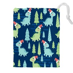 Cute Dinosaurs Animal Seamless Pattern Doodle Dino Winter Theme Drawstring Pouch (5xl) by pakminggu