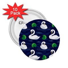 Swan Pattern Elegant Design 2 25  Buttons (10 Pack)  by pakminggu
