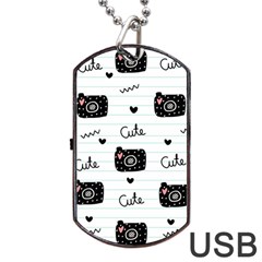 Cute Cameras Doodles Hand Drawn Dog Tag Usb Flash (one Side) by pakminggu