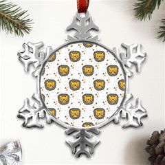 Lion Heads Pattern Design Doodle Metal Small Snowflake Ornament by pakminggu