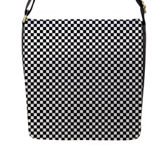 Background Black Board Checker Checkerboard Flap Closure Messenger Bag (l) by pakminggu