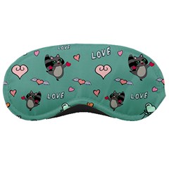 Raccoon Texture Seamless Scrapbooking Hearts Sleeping Mask by pakminggu