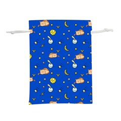 Cat Animals Sleep Stars Seamless Background Lightweight Drawstring Pouch (s) by pakminggu