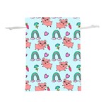 Pigs Pattern Art Design Drawing Sketch Wallpaper Lightweight Drawstring Pouch (S) Front