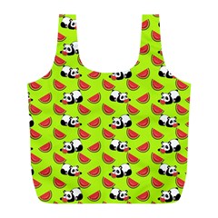 Watermelon Panda Background Wallpaper Full Print Recycle Bag (l) by pakminggu