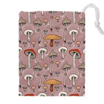 Mushrooms Autumn Fall Pattern Seamless Decorative Drawstring Pouch (5XL) Front