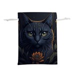Art Cat Drawing Mammal Animal Feline Lightweight Drawstring Pouch (S) Front
