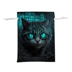 Angry Cat Fantasy Lightweight Drawstring Pouch (L) Front