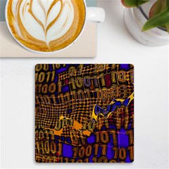 Binary Code Transformation Uv Print Square Tile Coaster  by pakminggu