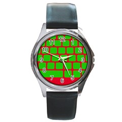 Keyboard Keys Computer Input Pc Round Metal Watch by danenraven