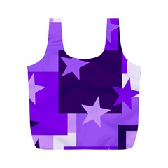 Purple Stars Pattern Shape Full Print Recycle Bag (m) by danenraven