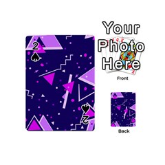 Purple Blue Geometric Pattern Playing Cards 54 Designs (mini) by danenraven