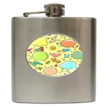 Cute Sketch Child Graphic Funny Hip Flask (6 oz) Front