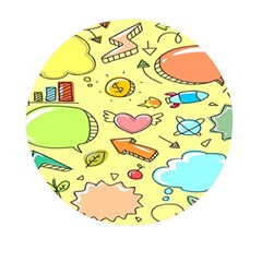 Cute Sketch Child Graphic Funny Mini Round Pill Box by danenraven